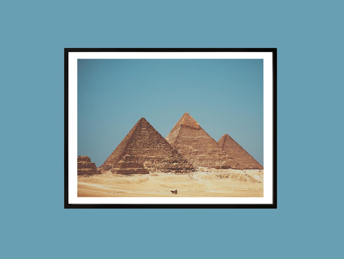 Pyramids Of Giza Egypt Desert Ancient History Photography Poster
