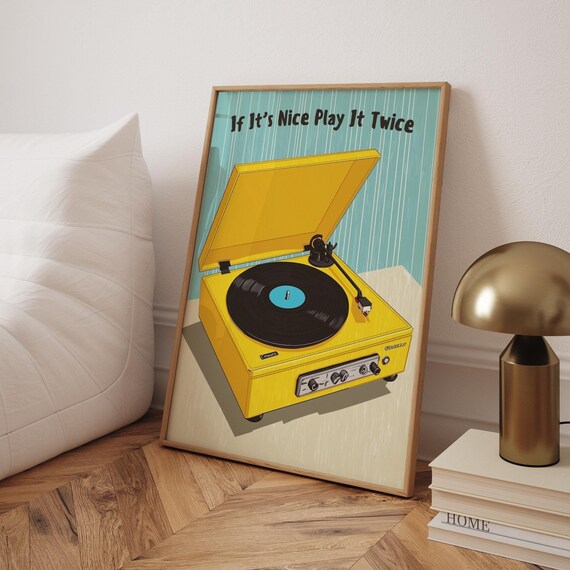 If Its Nice Play It Twice, Retro Music Poster