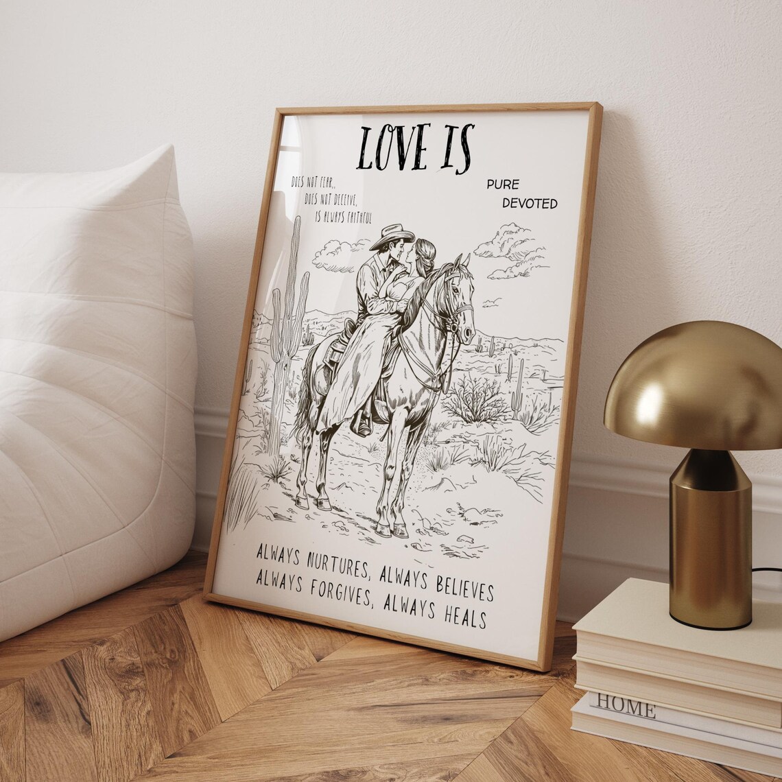 Love Is Scripture Artwork Cowboy Print, Western Decor