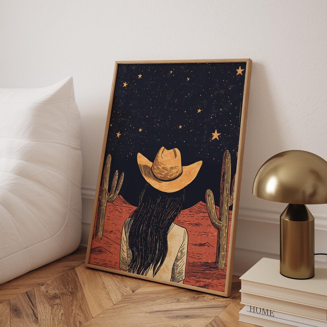 Western Cowgirl Vintage Retro Art Print