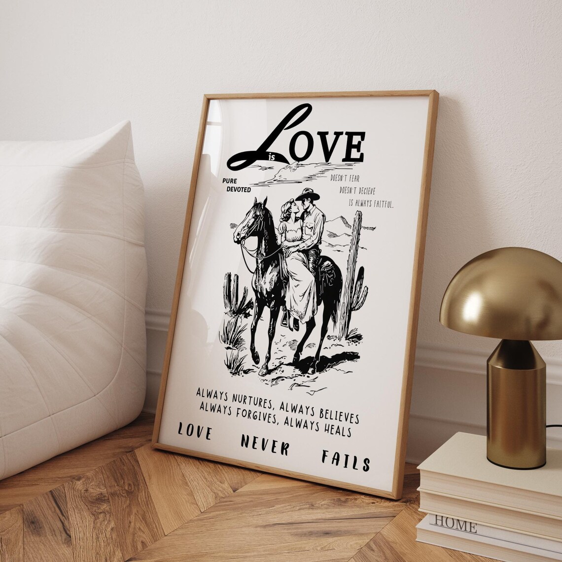 Love Is Scripture Cowboy Print, Motivational Quote Poster