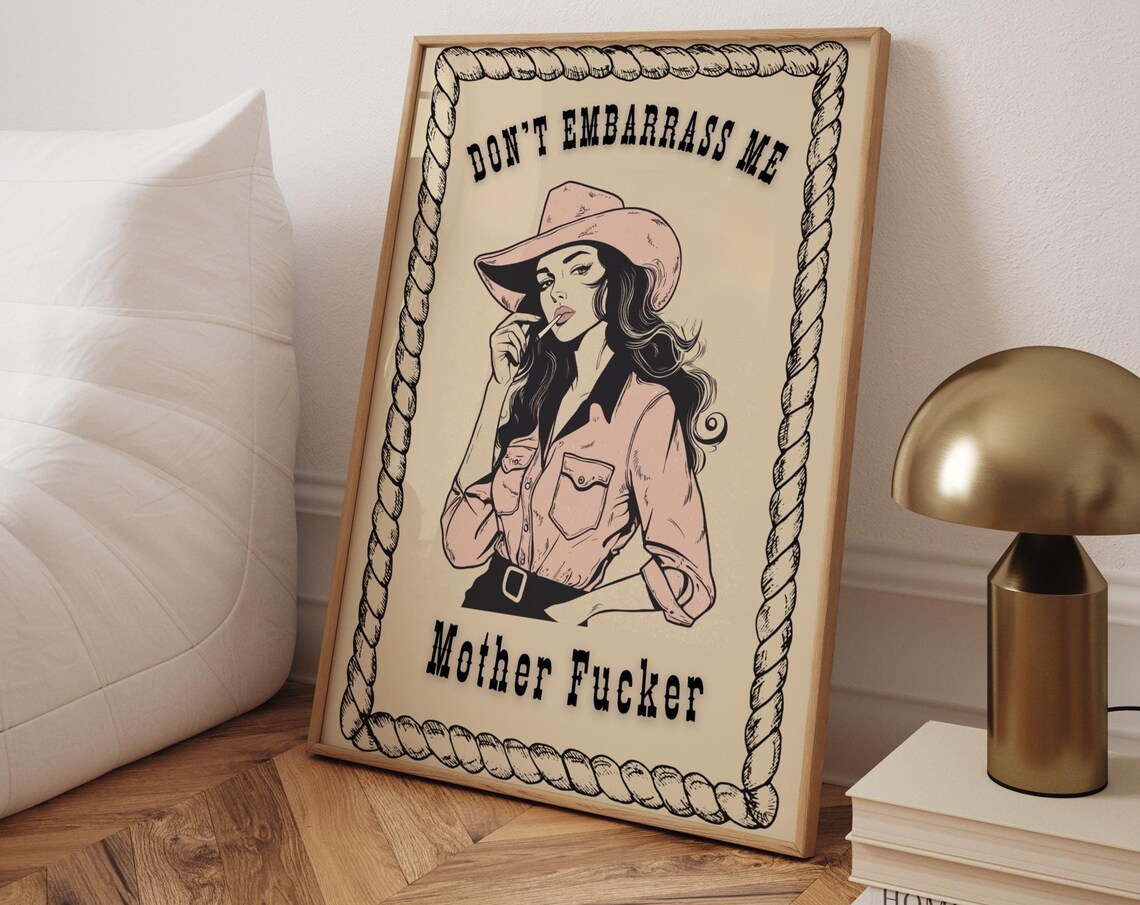 Western Cowgirl Traditional Travel Poster