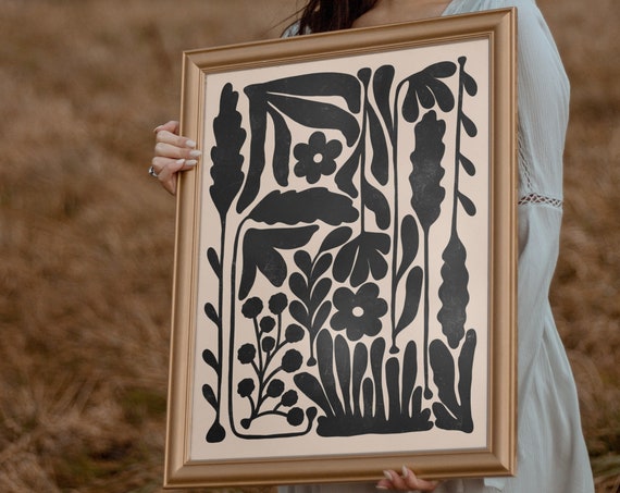 Wildflower Print, Boho Botanical Art Print