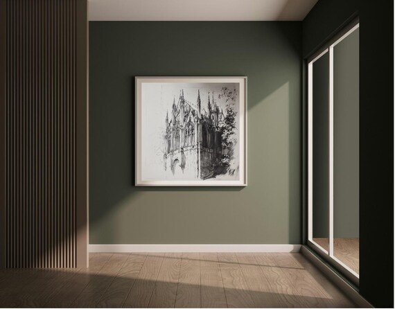 Gothic Building Architectural Sketch Wall Art