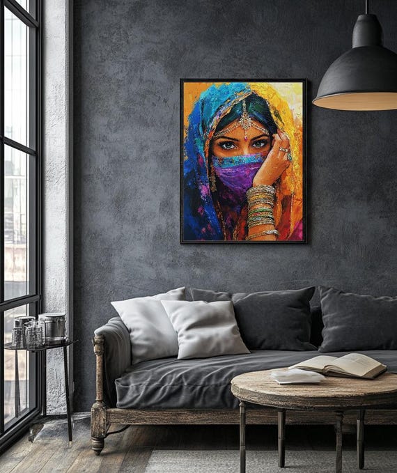 Rajasthani Women Painting, Wall Art Print