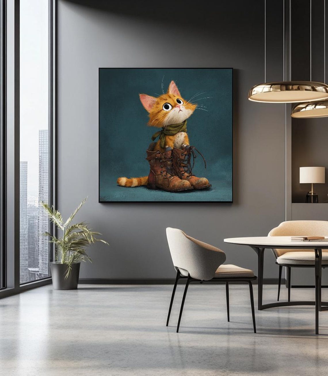 Puss In Boots Painting, Wall Art Print
