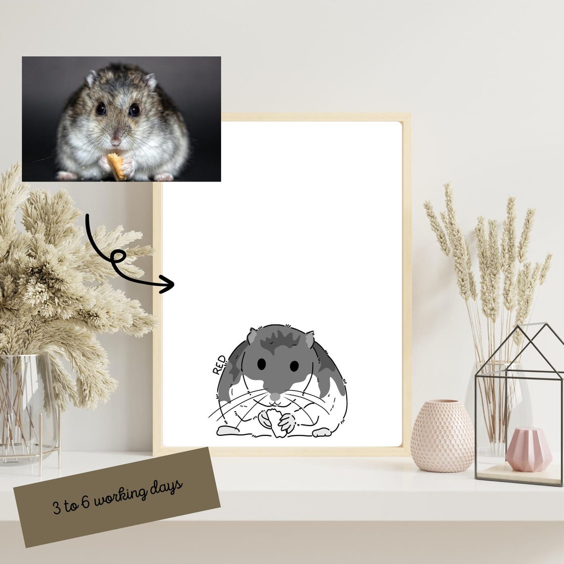 Shela the Bunny Cute Rabbit Nursery Bedroom Kids Animal Wall Art - Image 3