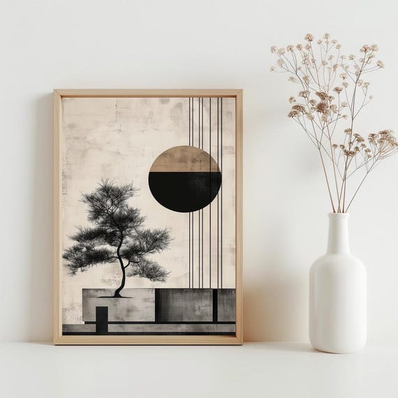 Japanese Style Wall Art Japandi Neutral Scandinavian Print Minimalist Modern Poster Wabi Sabi Spa Sg393