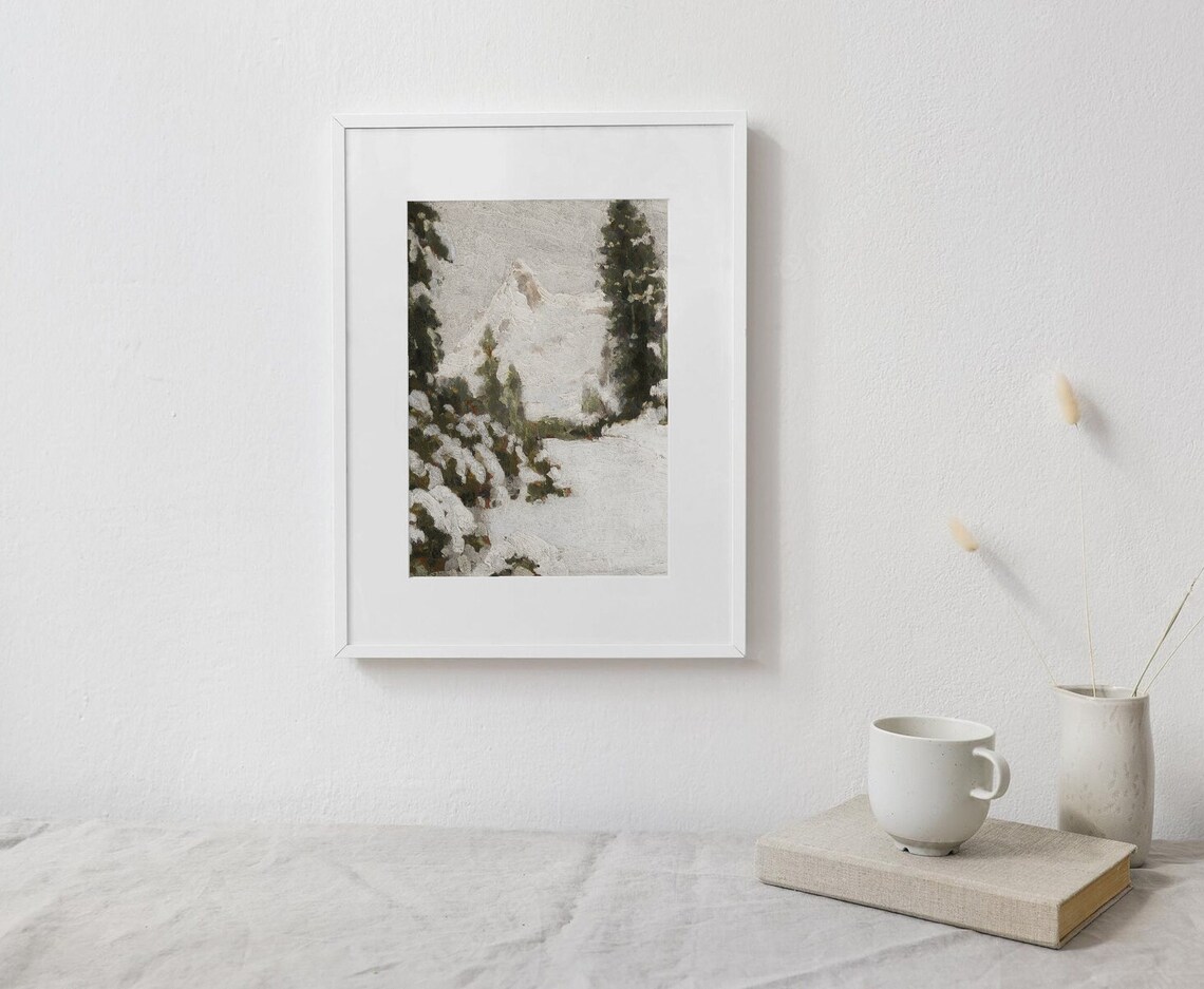 Cold Country Vintage Snowy Landscape Art Print - Image 3