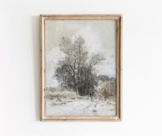 Winter Walk Vintage Winter Landscape Art Print