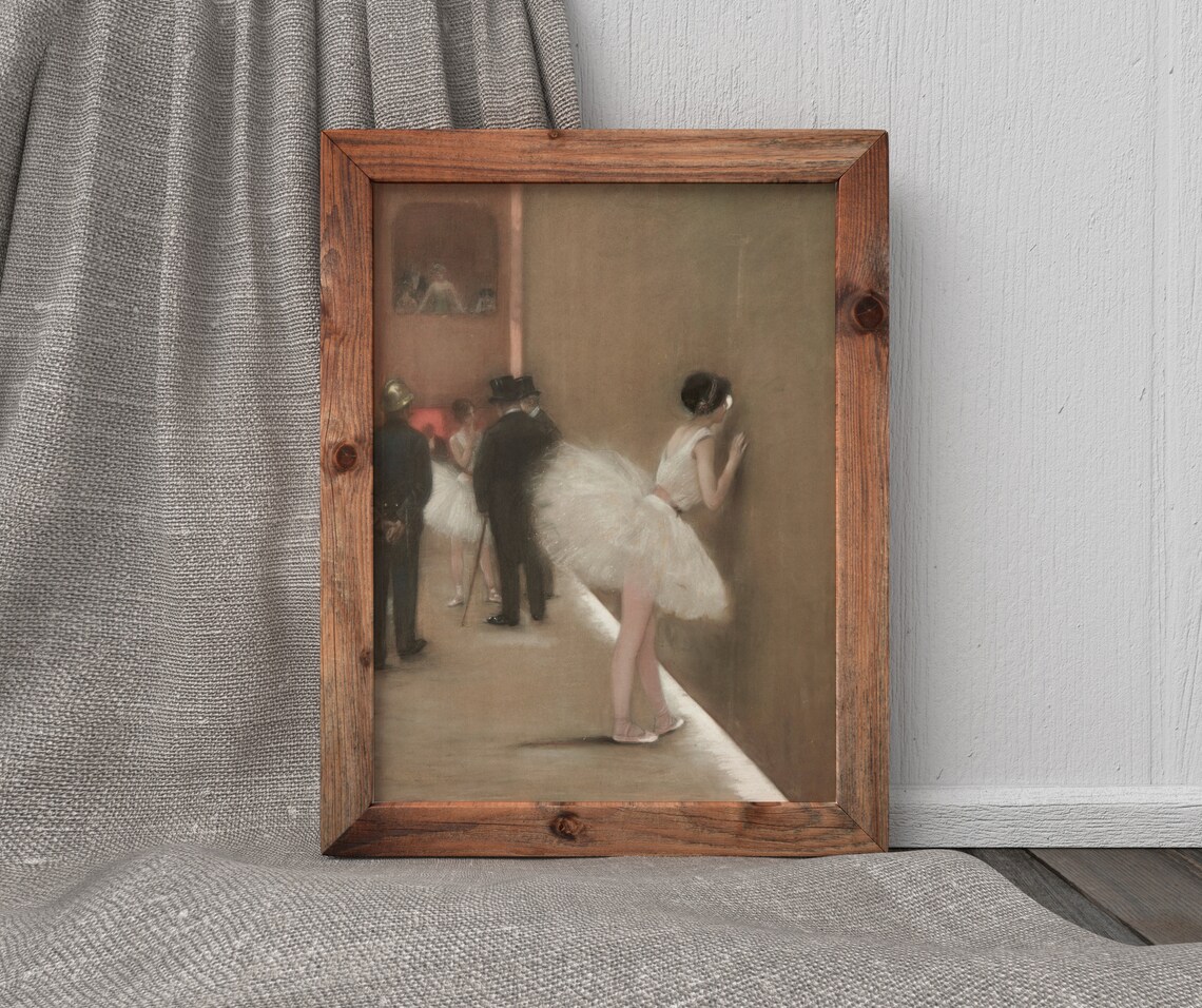 Behind The Curtain Vintage Ballet Art Print - Image 3