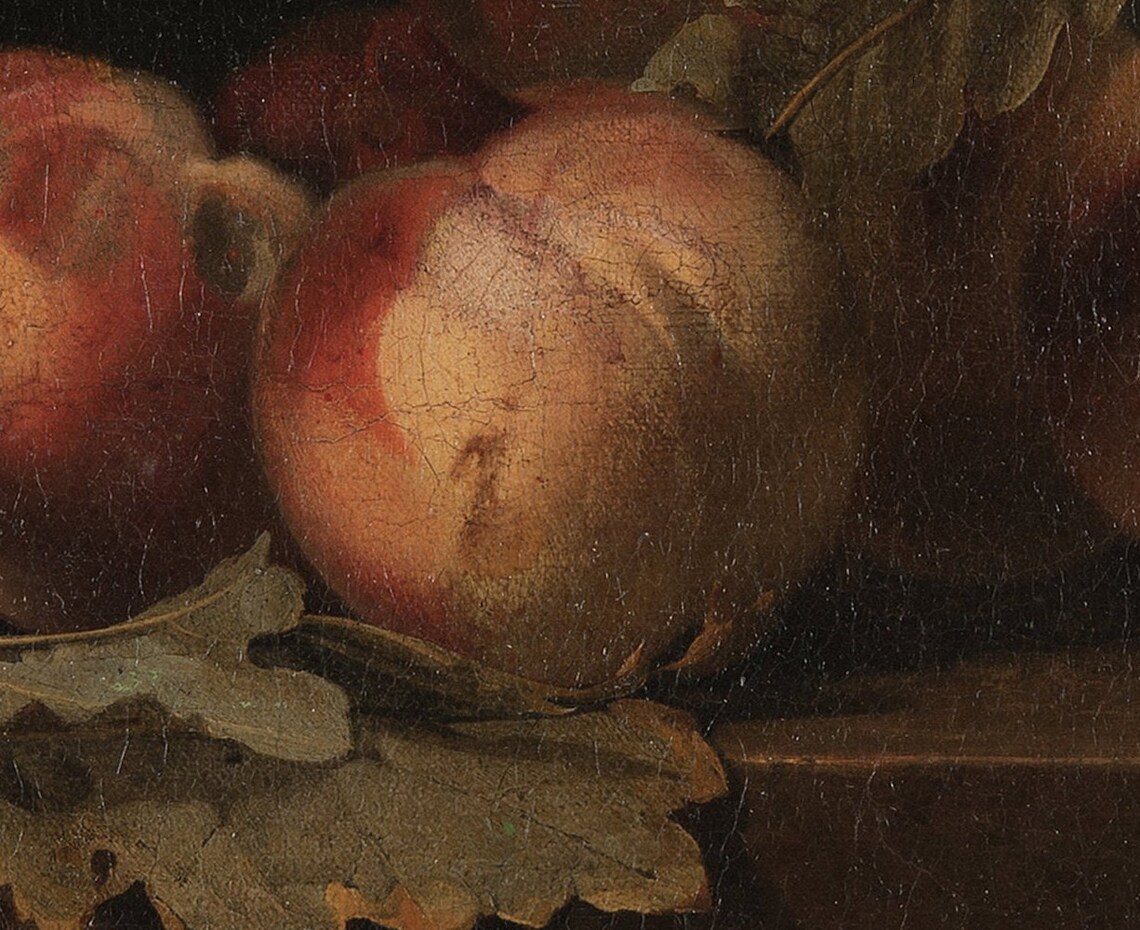 Still Life With Peaches Vintage Fruit Art Print - Image 2