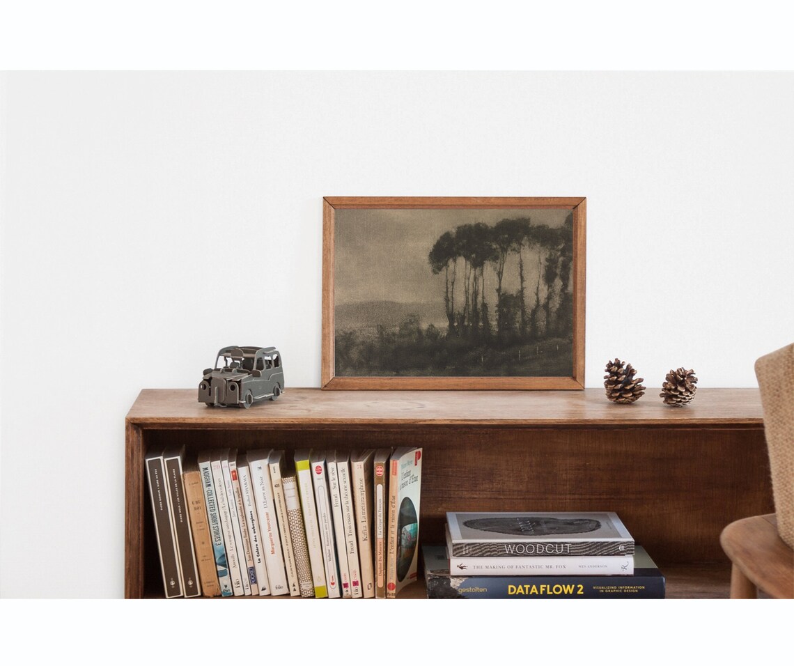 Tonal Valley Vintage Moody Landscape Art Print - Image 3