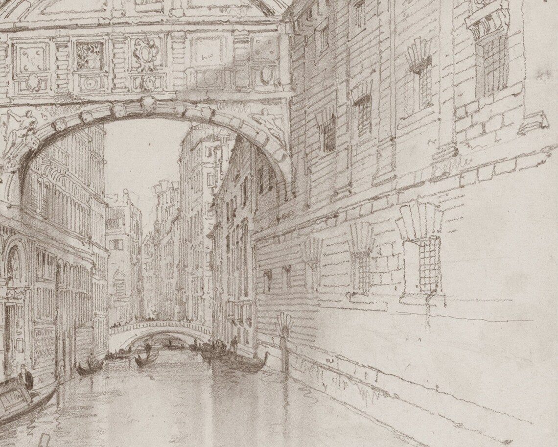 Bridge Of Sighs Vintage Venice Travel Poster - Image 2