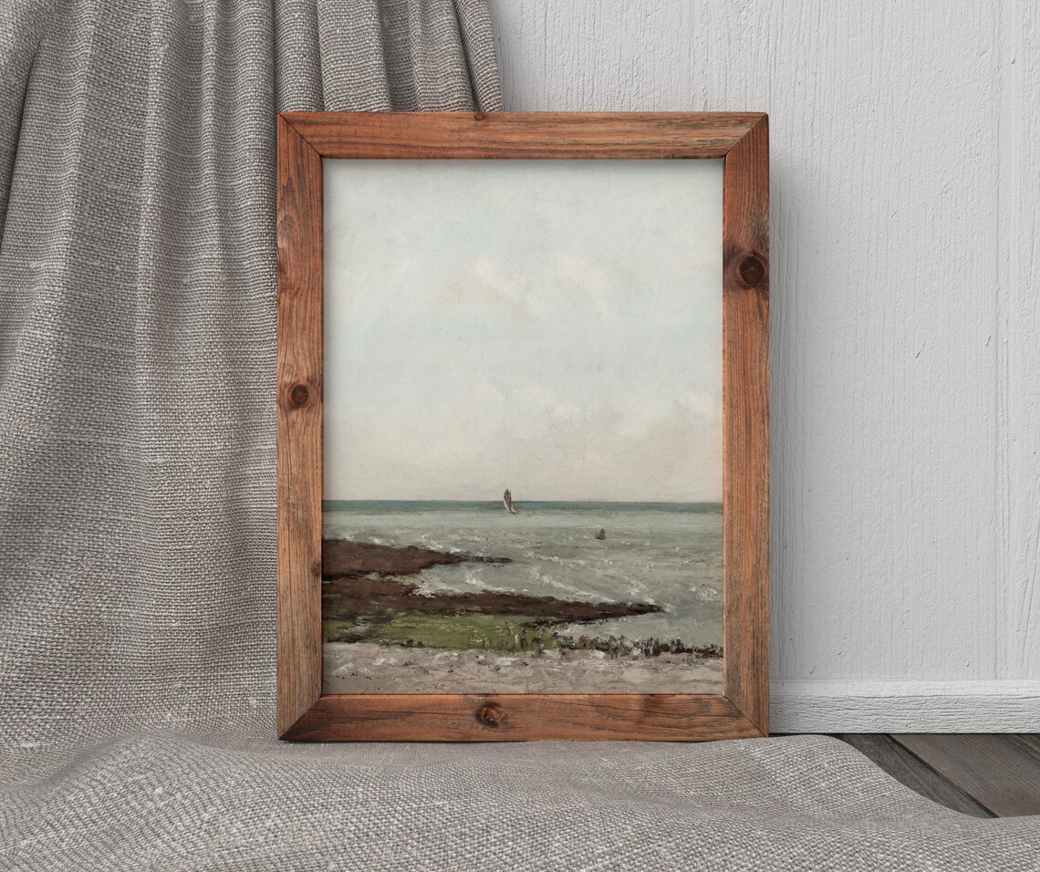 Low Tide Vintage Coastal Beach Art Print - Image 4