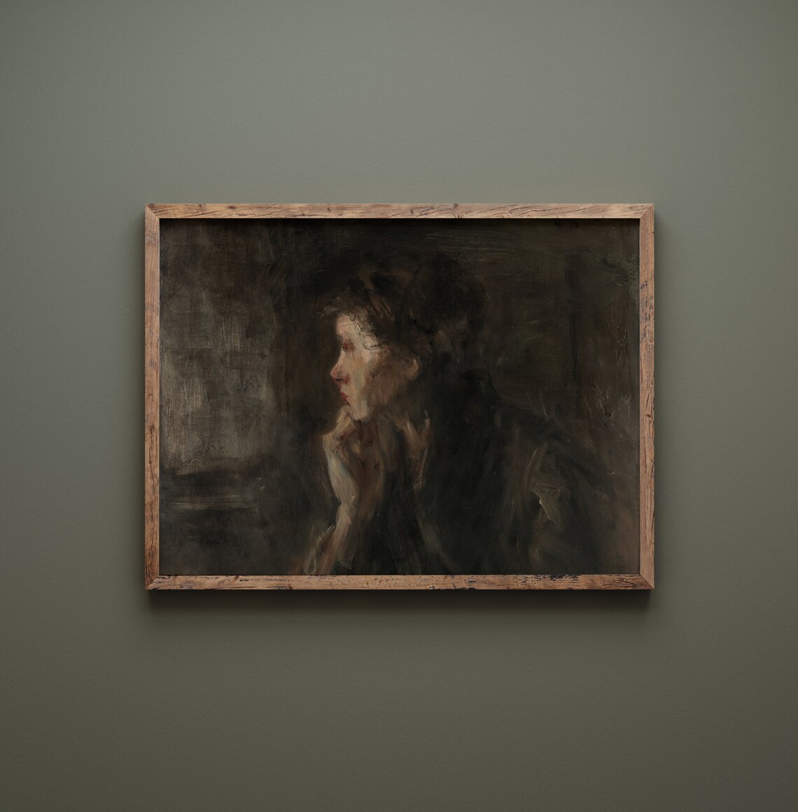 Contemplation Vintage Moody Portrait Art Print - Image 2