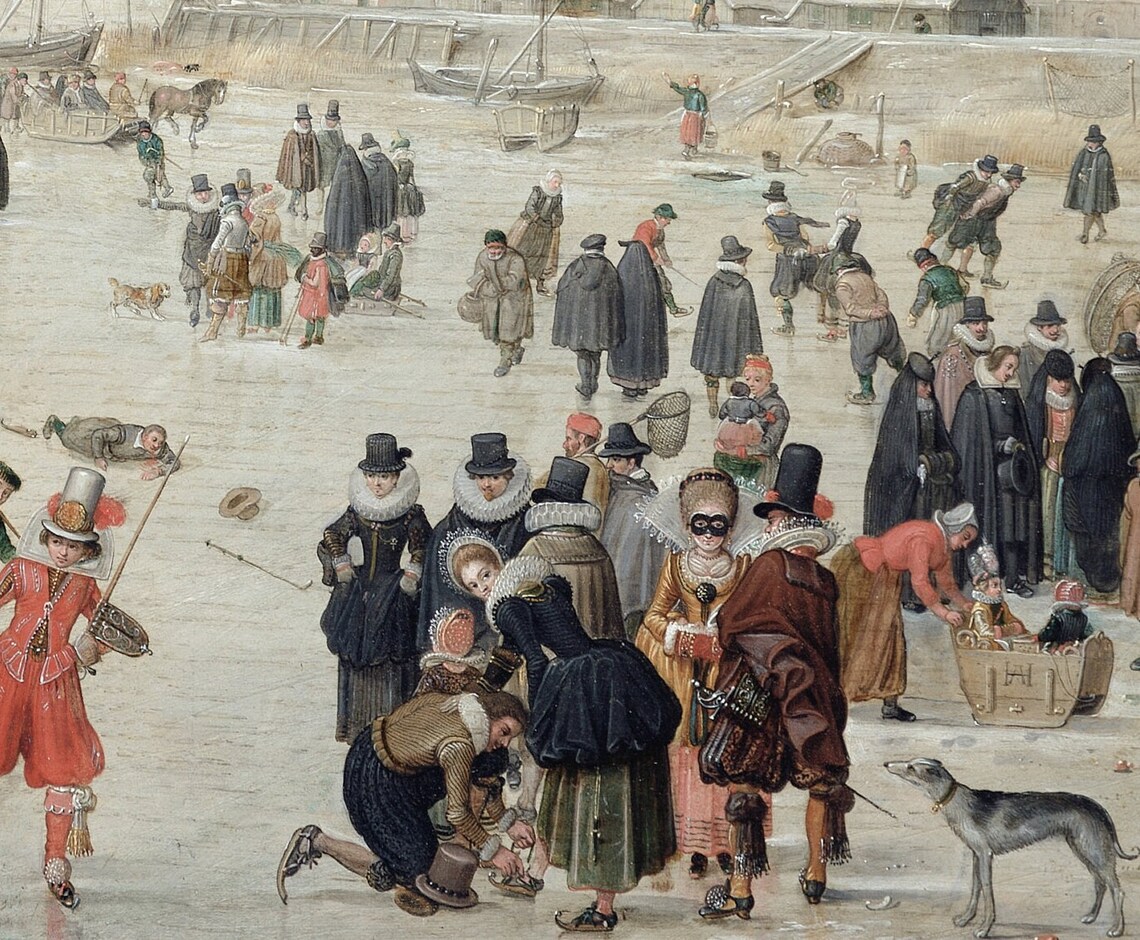 People Skating I Vintage Ice Skating Art Print - Image 2