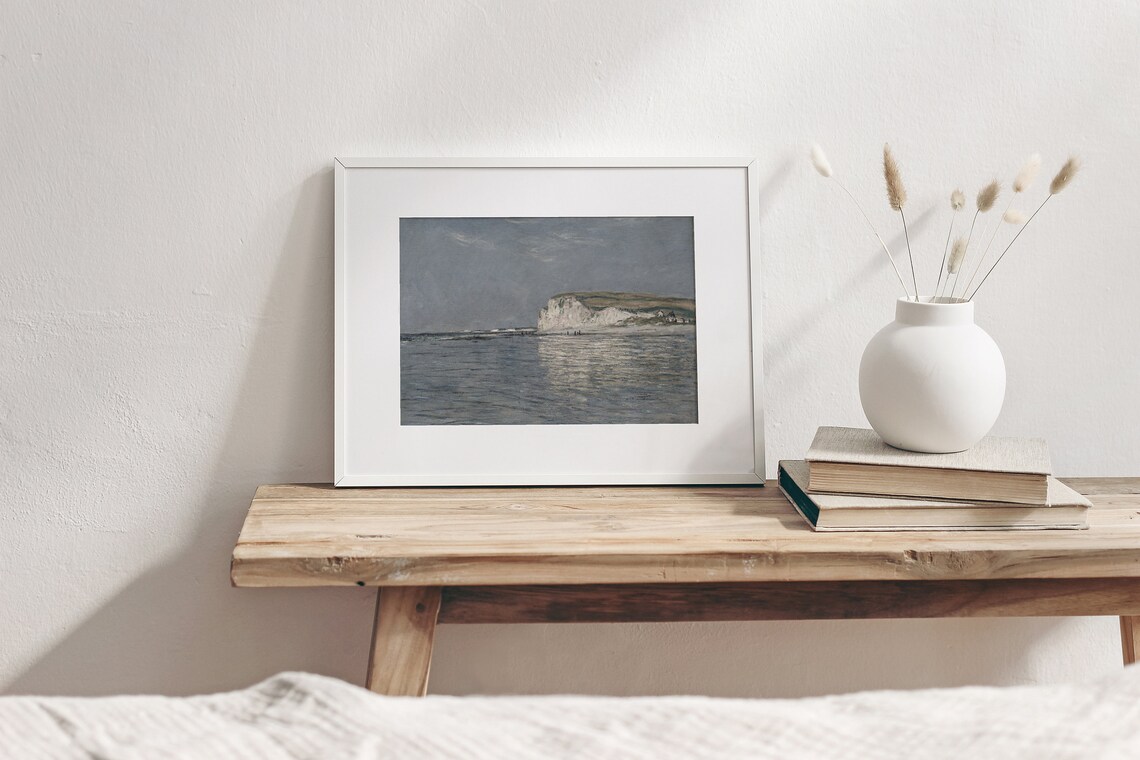 White Cliff Vintage Coastal Landscape, Art Print - Image 3