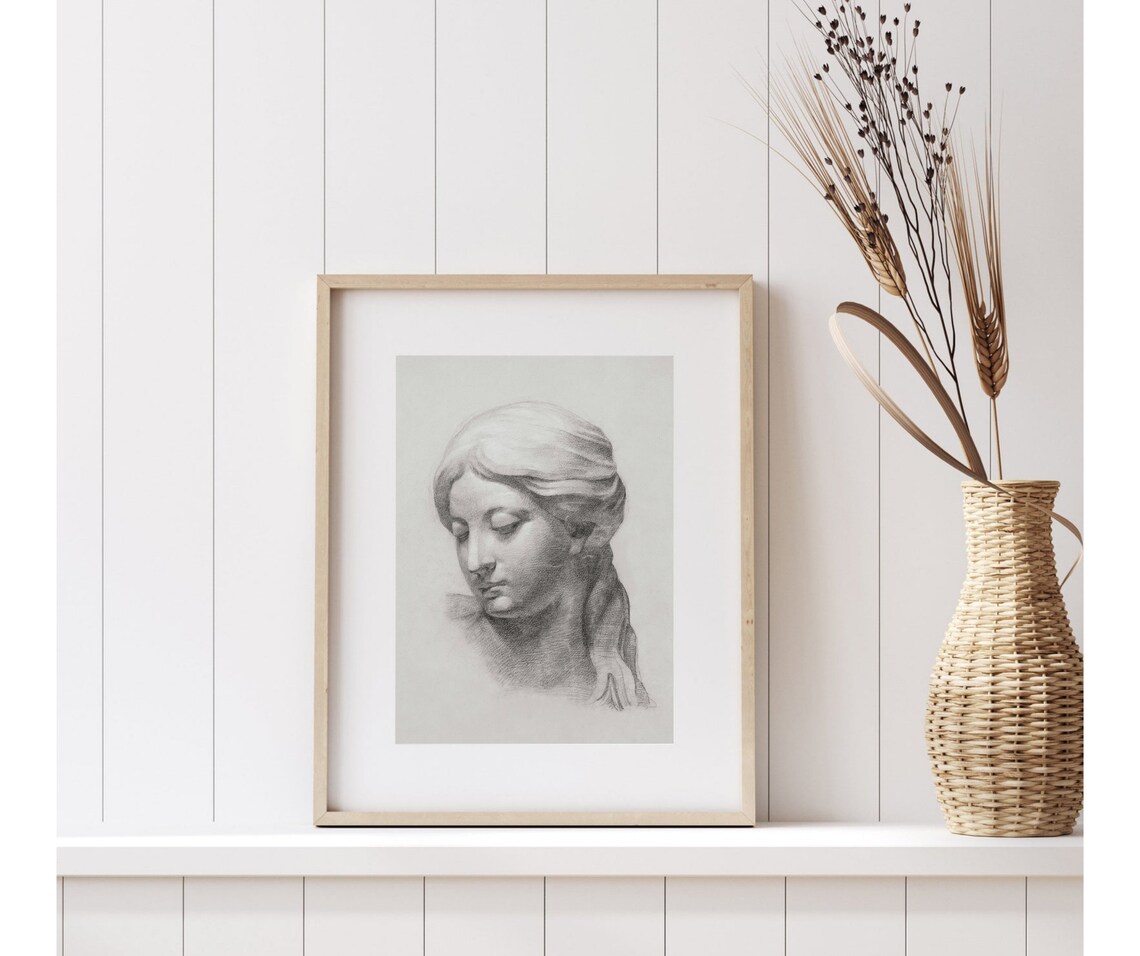 Sculpture Study Vintage Marble Bust Art Print - Image 3