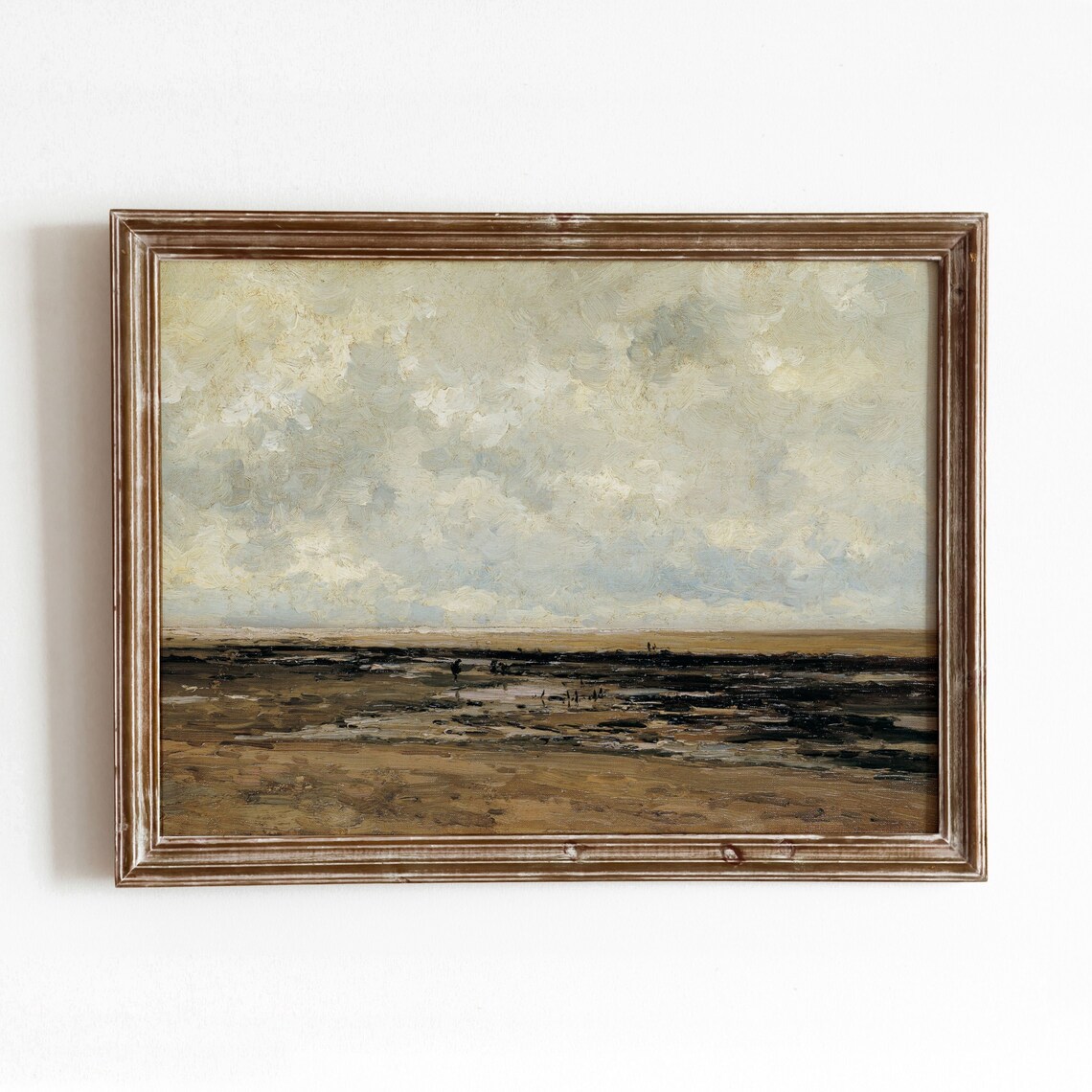 Coastal Mudflat Landscape Vintage Coastal Art Print
