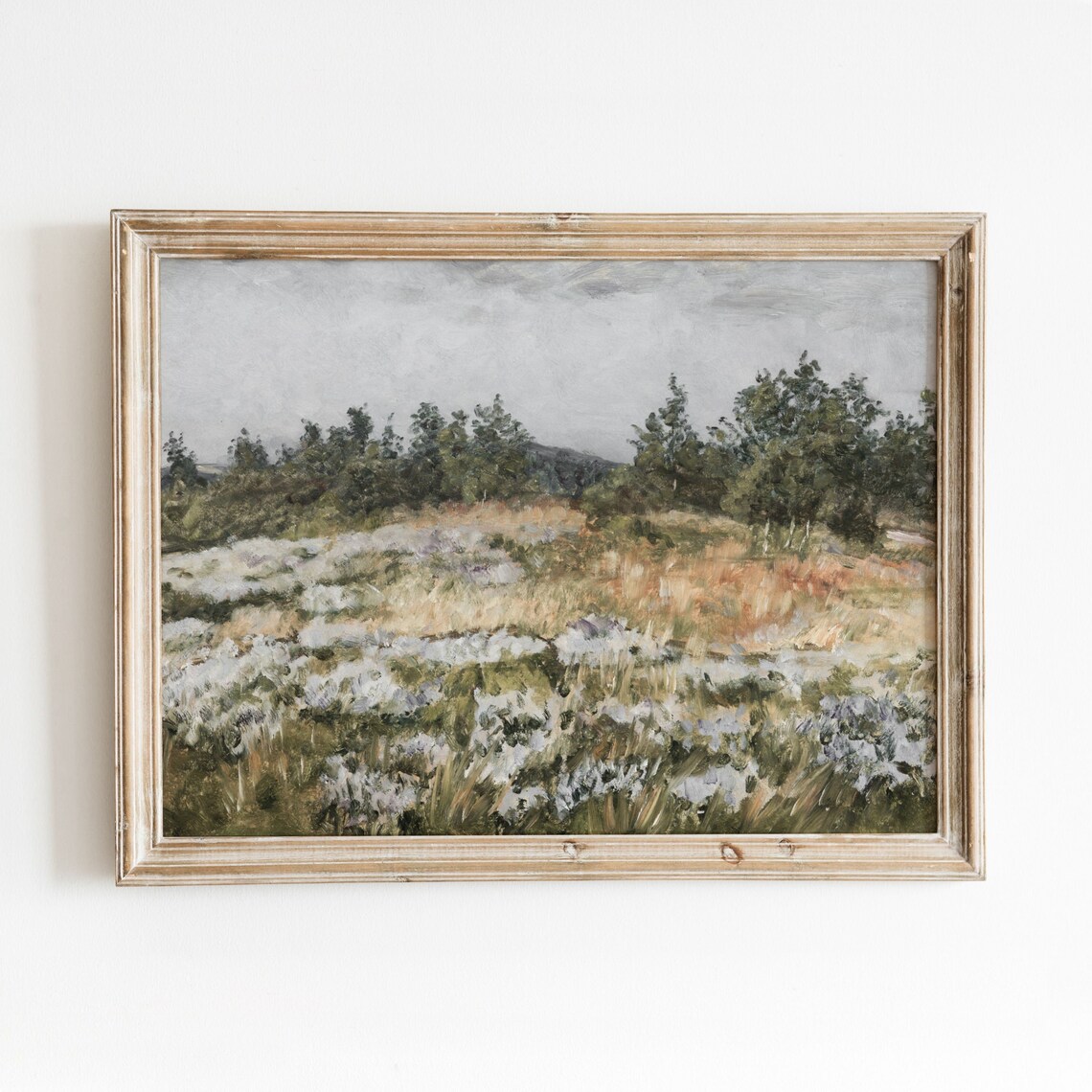 Field of Heather Vintage Nature Landscape Art Print