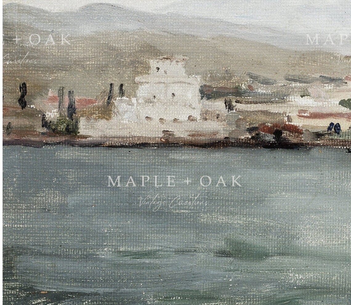 Saloniki Port Vintage Coastal Mediterranean Art Print - Image 2