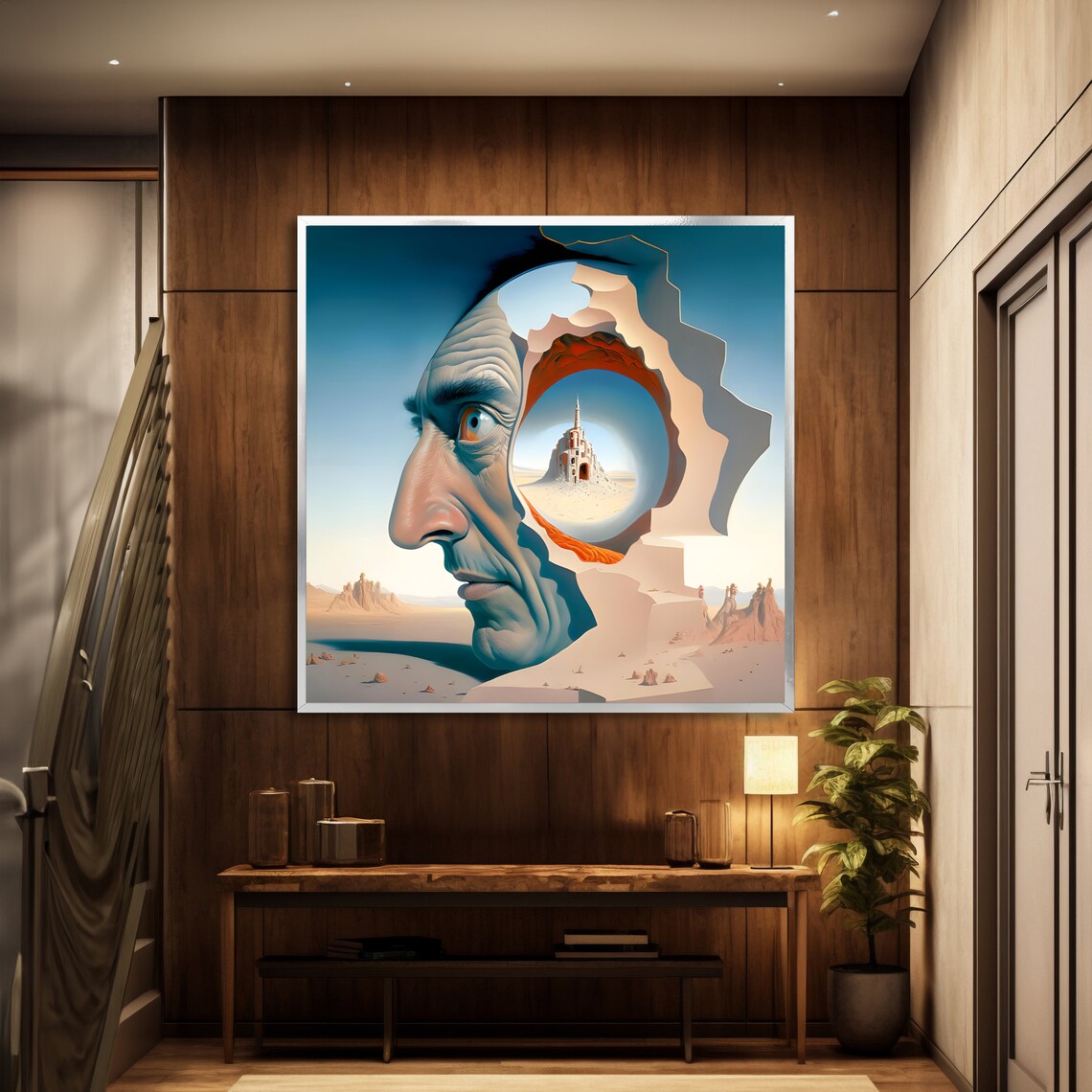 Surreal Desert Rock Face Castle Portal Fantasy Dreams Poster - Image 3