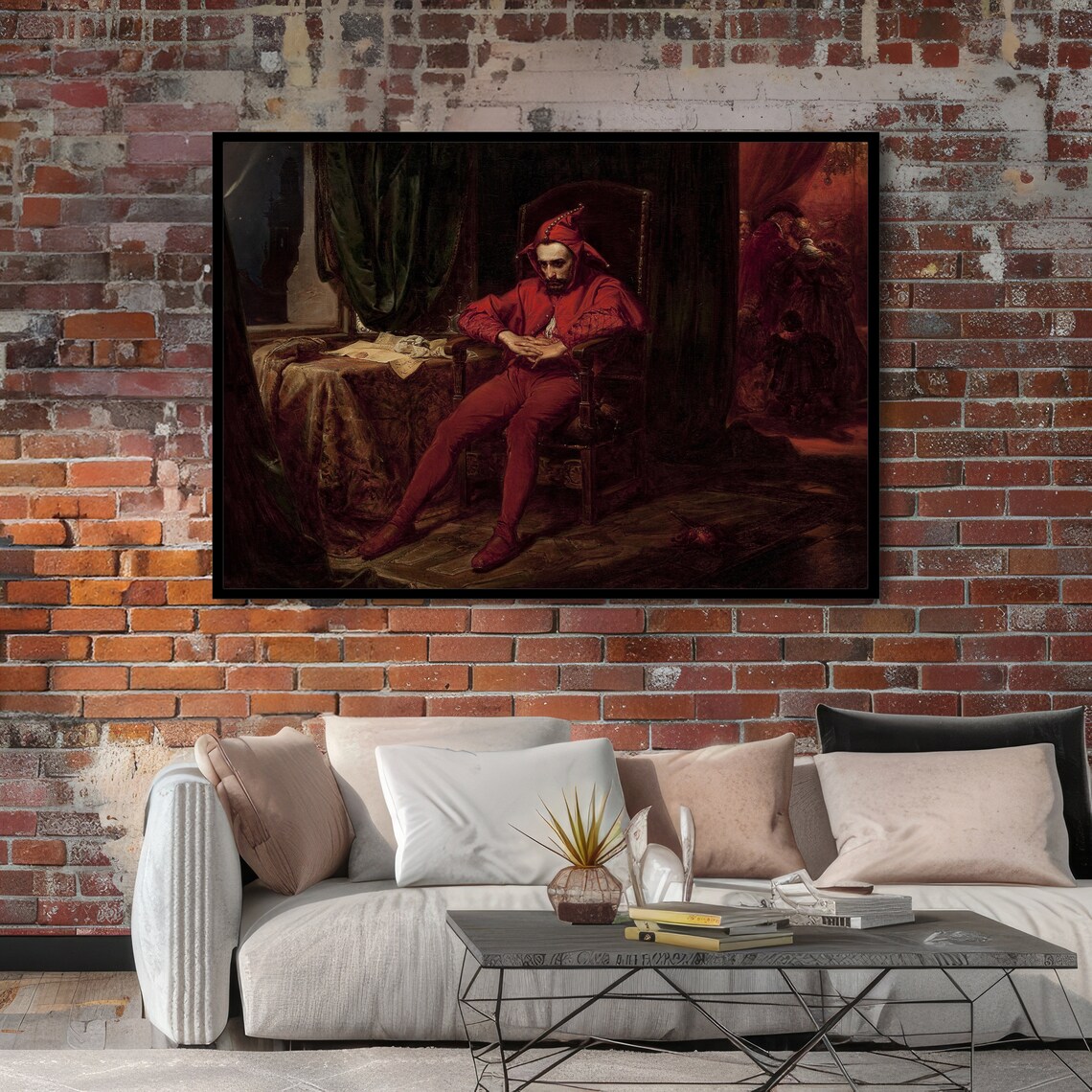Matejko The Court Jester Stańczyk Red Costume Slumped Chair Poster - Image 4
