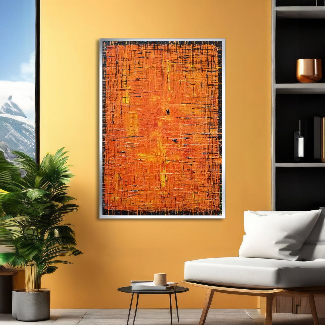 Vibrant Orange Abstract Modern Texture Art Bold Wall Art Design Wall Art Design Ready To Hang Decoration - Image 4