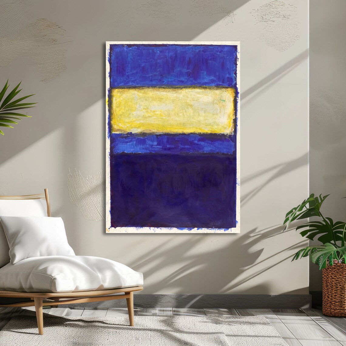 Deep Blue and Yellow Rothko-Inspired Color Field Artwork Poster - Image 6