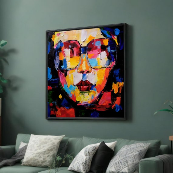 Colorful Sunglasses Abstract Vibrant Modern Art Bold Expressionist Wall Art Contemporary Pop Art Ready To Hang
