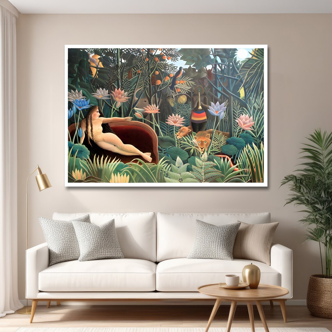 The Dream Rousseau Woman Reclining in Jungle with Lions Poster - Image 6