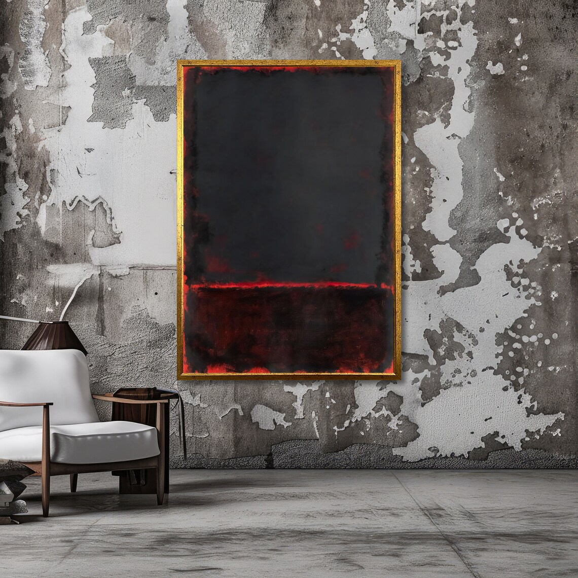 Dark Red and Black Rothko-Inspired Dramatic Color Field Poster - Image 6