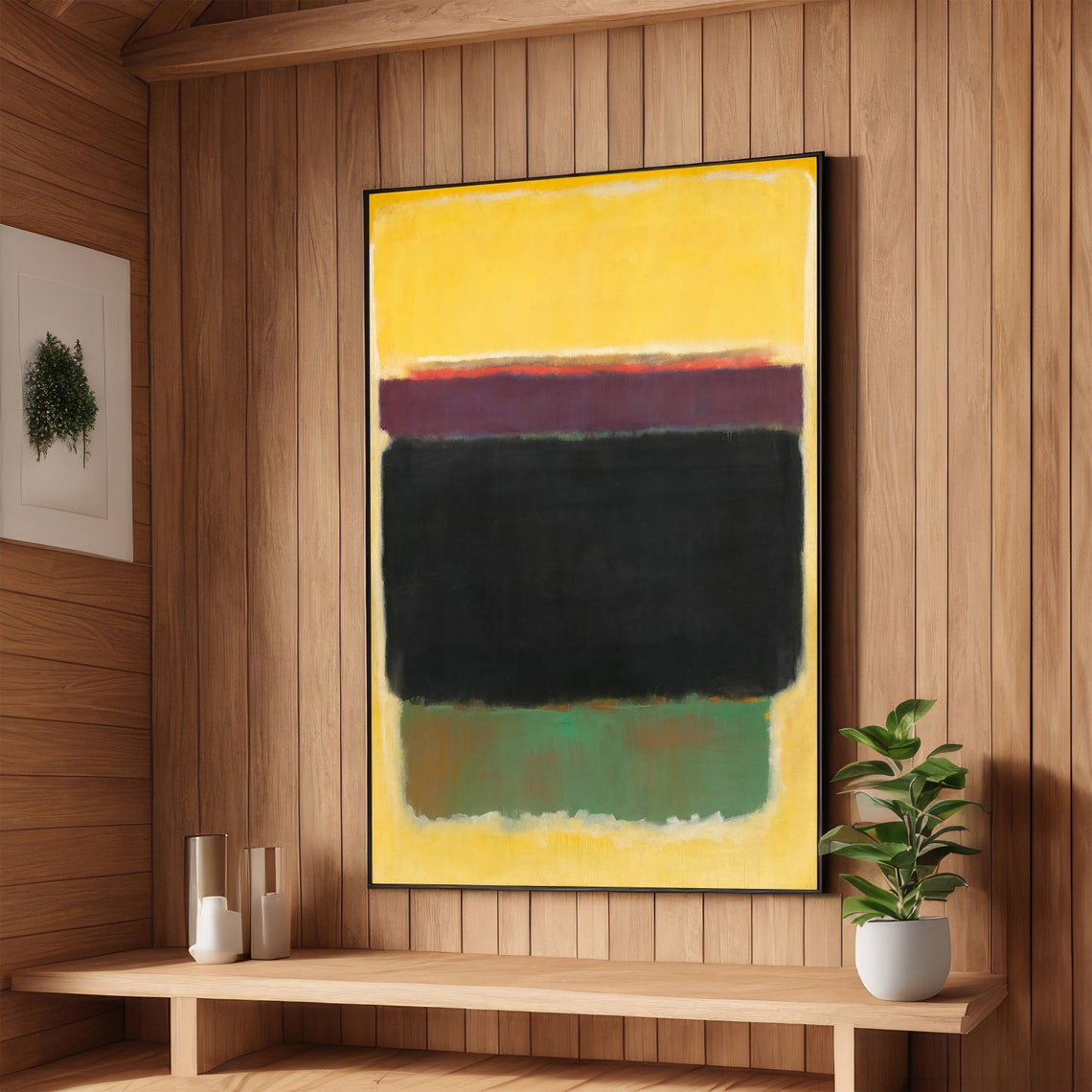 Earth and Sun Yellow Purple Black Rothko-Inspired Art Poster