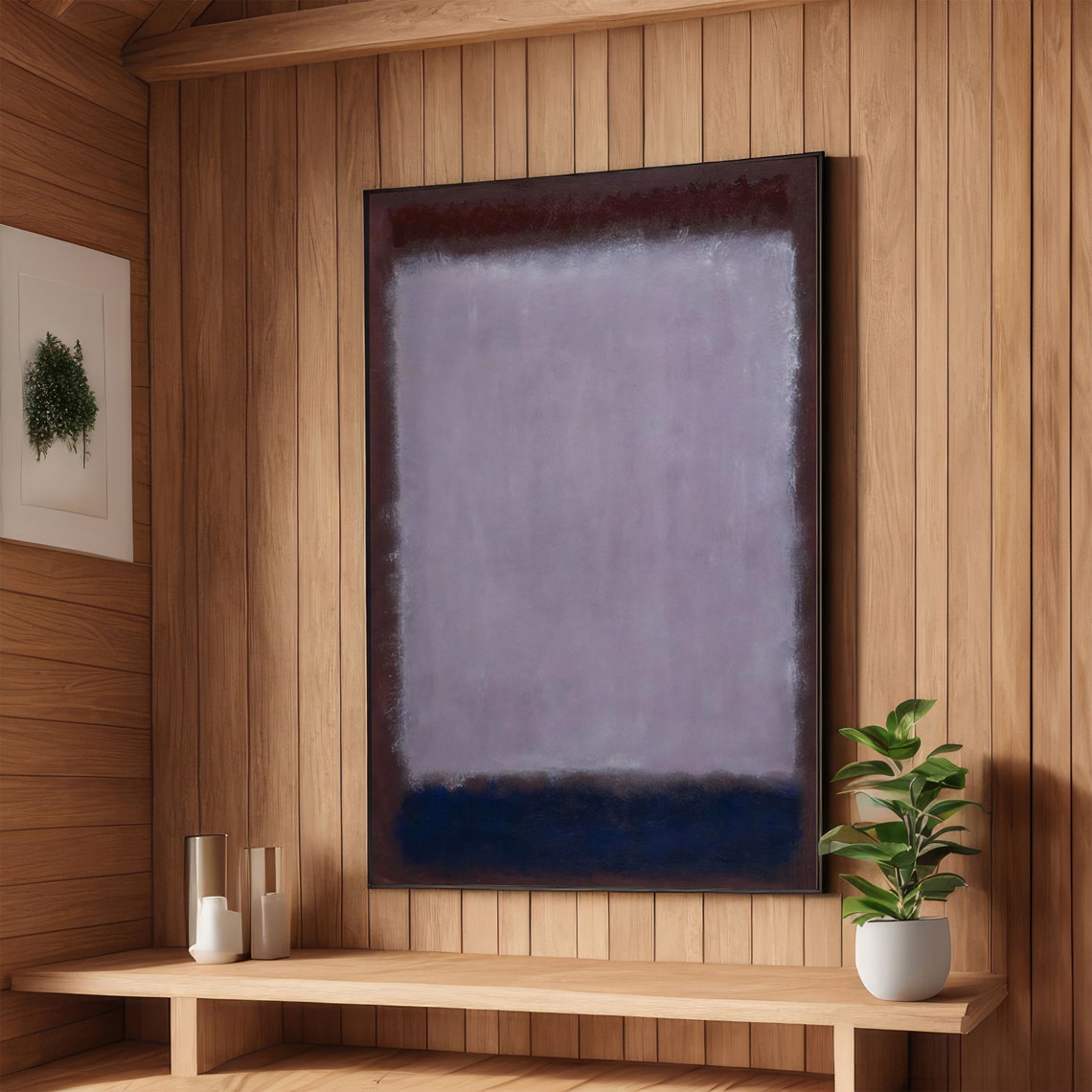 Muted Lavender Purple and Navy Rothko-Inspired Artwork Poster