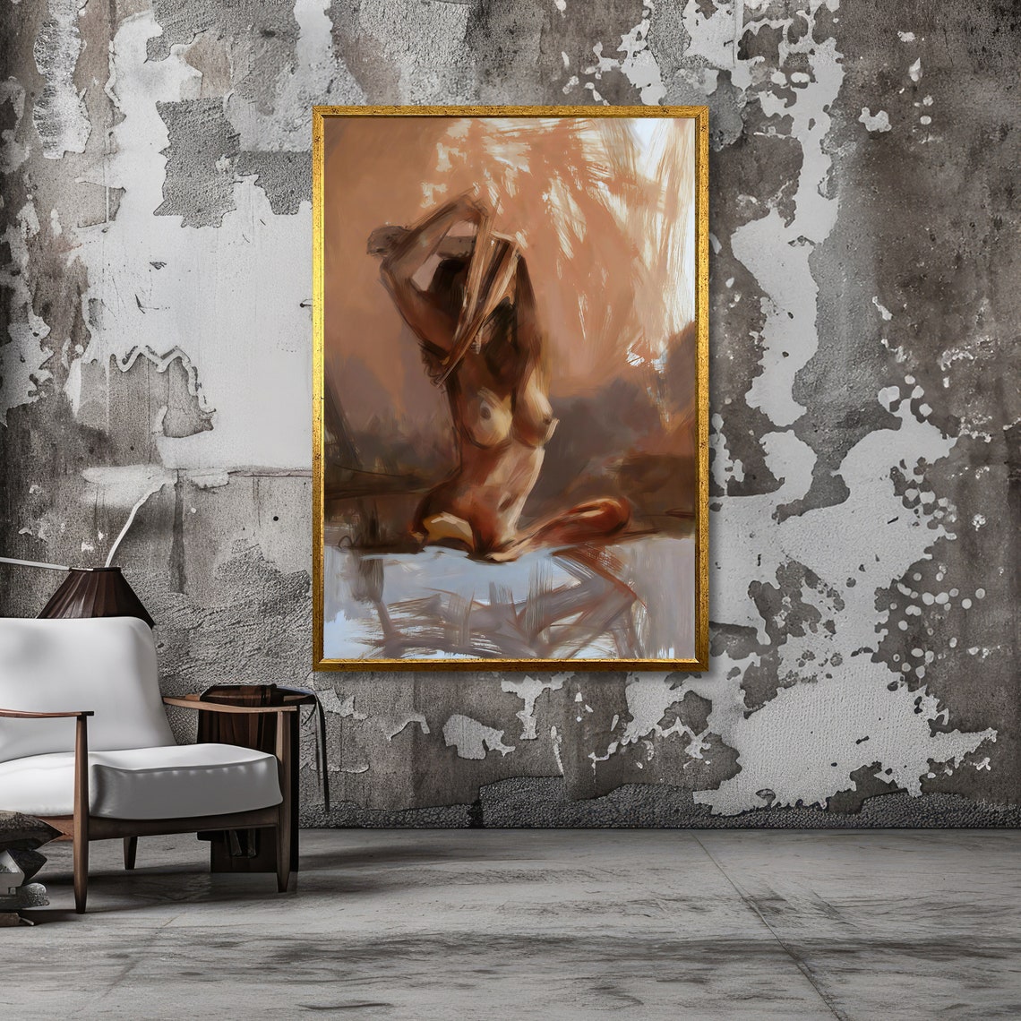 Abstract Nude Art Sensual Female Figure Erotic Wall Decor Ready To Hang - Image 3