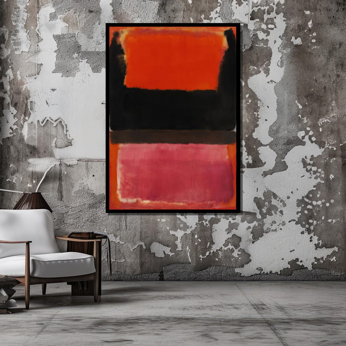 Abstract Rothko Inspired Color Field Bold Black And Red Orange Modern Wall Art Contemporary Minimalist Art Print Ready To Hang - Image 4