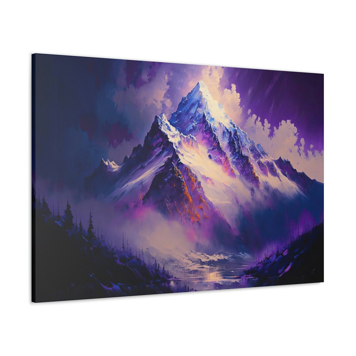 Misty Purple Mountains Fantasy Art Print - Image 3