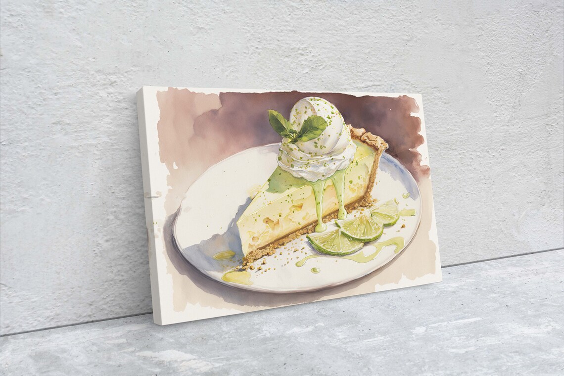 Watercolor Key Lime Pie Art Print, Kitchen Decor - Image 2