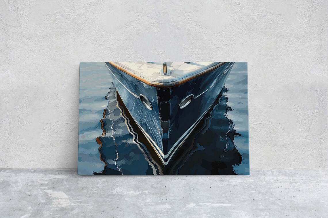 Navy Ship Art Print, Coastal Nautical Ocean Decor