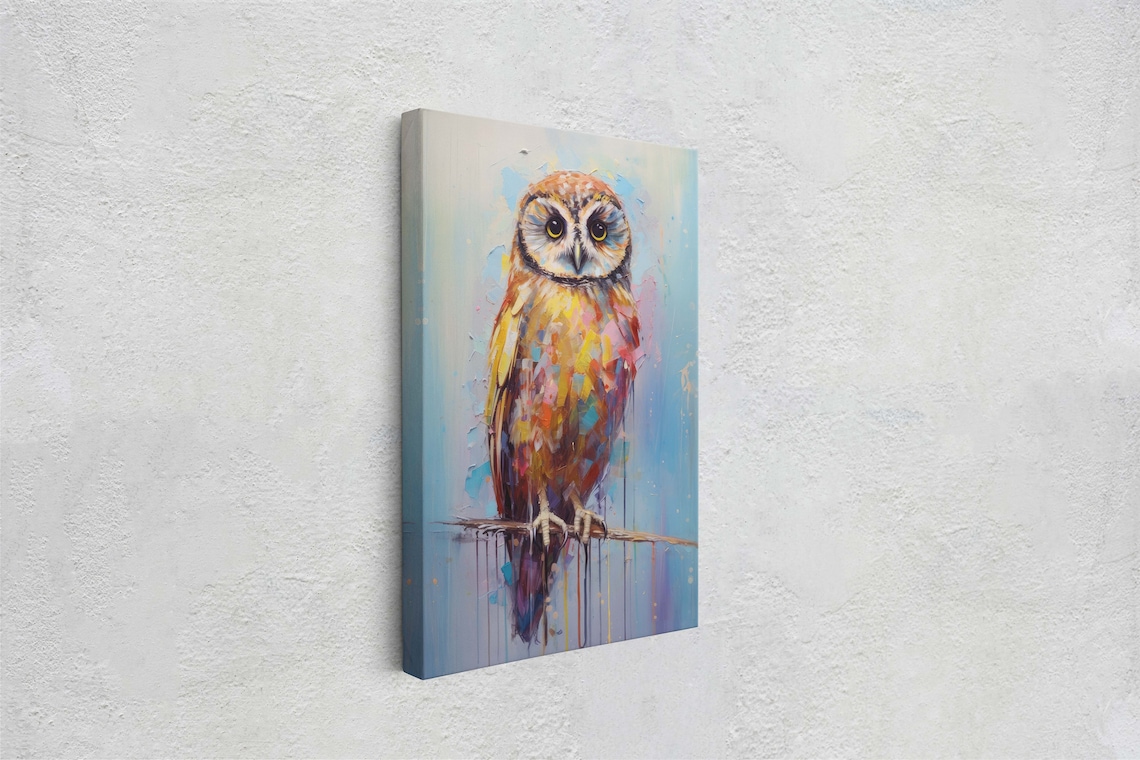 Owl Colors Abstract Owl Bird Art Print, Modern Decor - Image 2