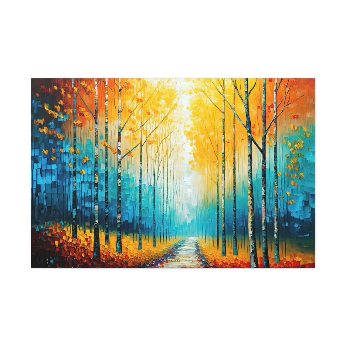 Colorful Aspen Forest Art Ready To Hang Painting