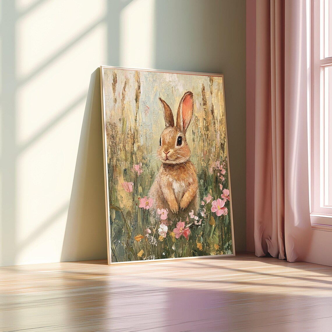 Easter Bunny Painting, Cute Spring Farmhouse Art - Image 4