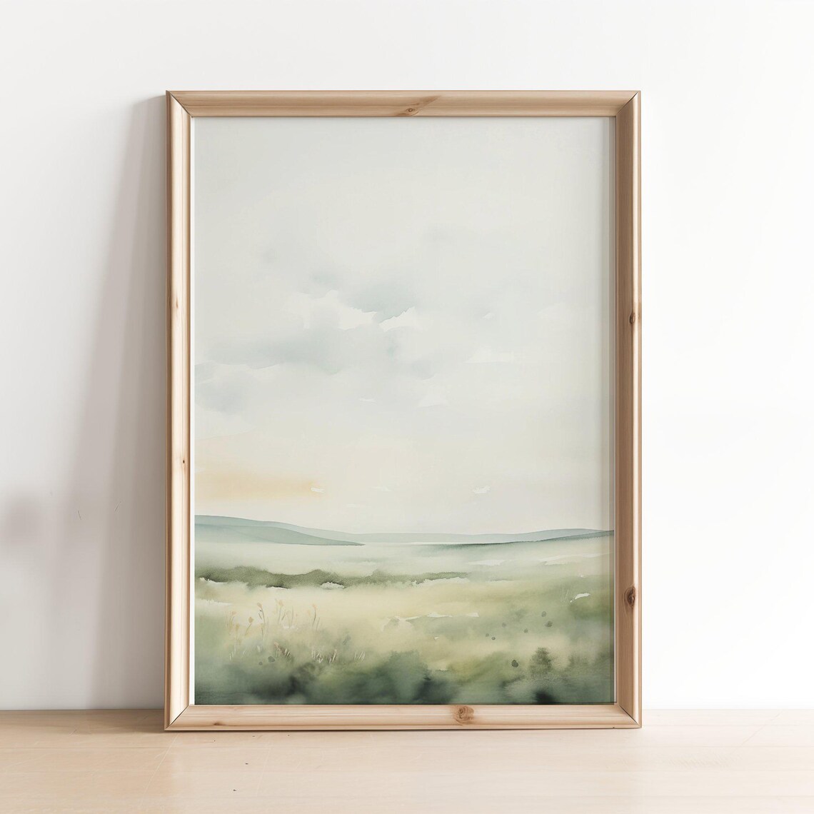 Spring Sage Green Abstract, Vintage Modern Cottagecore