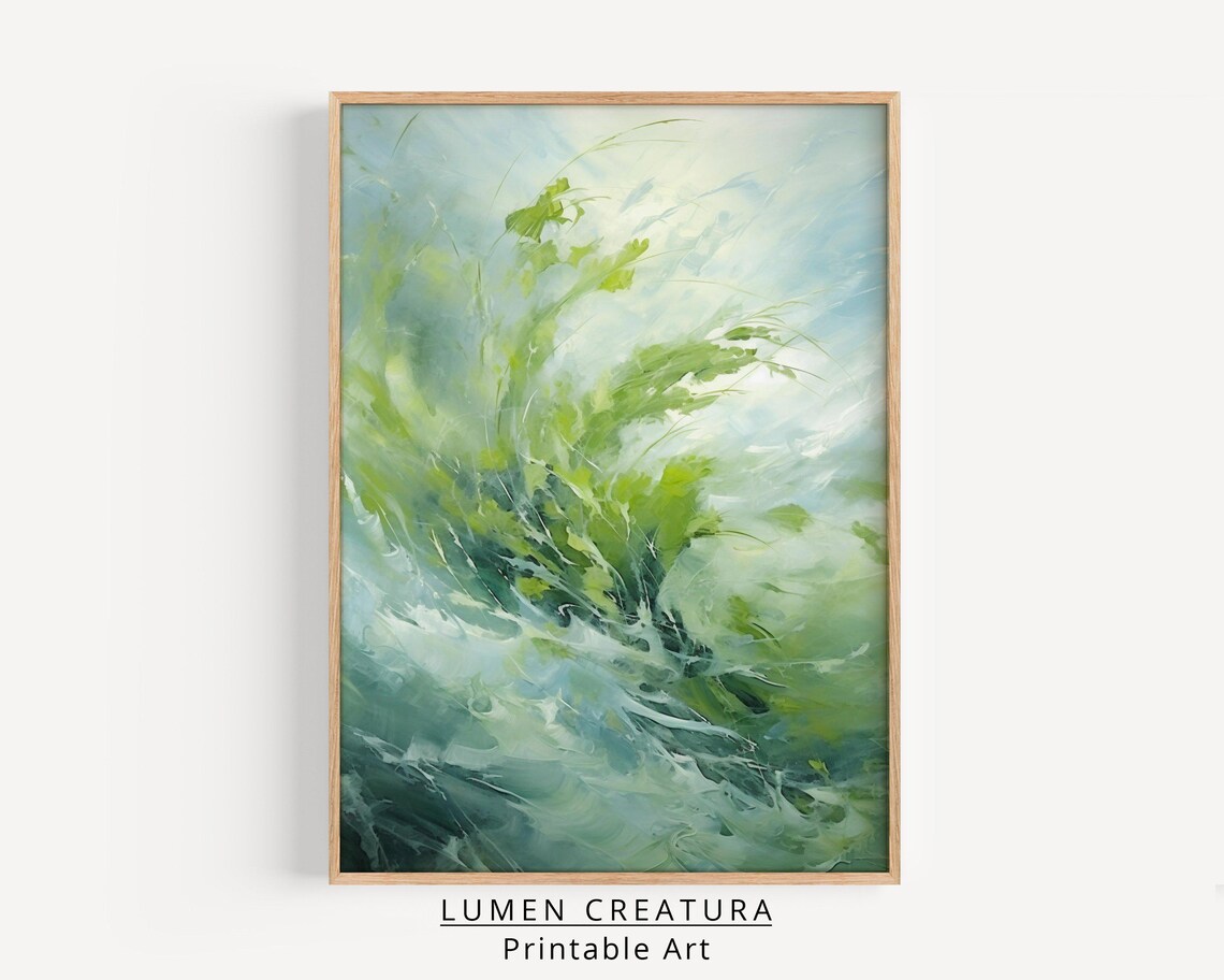 Spring Abstract Green Floral Botanical Poster