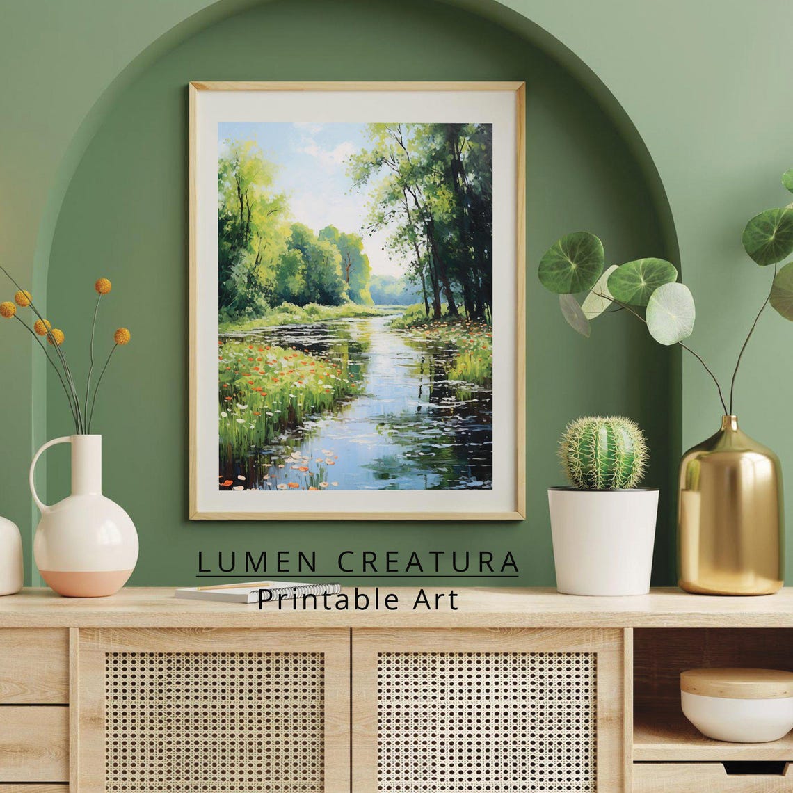 River Landscape Vintage Art Print - Image 4