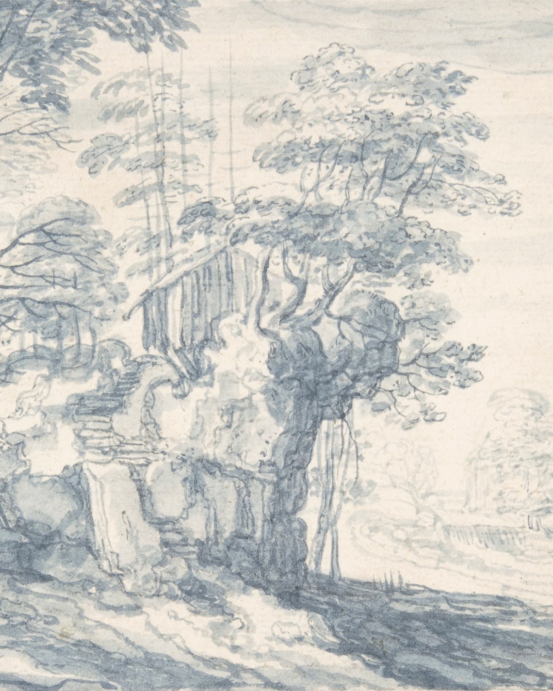 Blue Willow Vintage Chinoiserie Landscape Art Print - Image 3