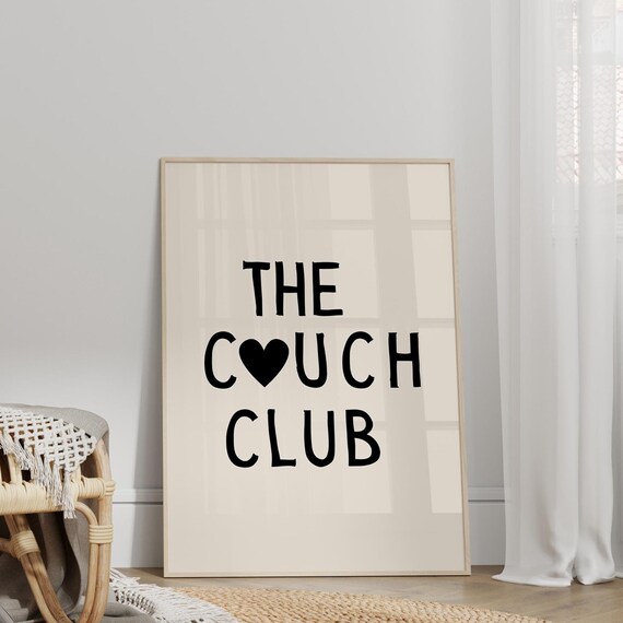The Couch Club Minimalist Heart Typography Poster for Living Room