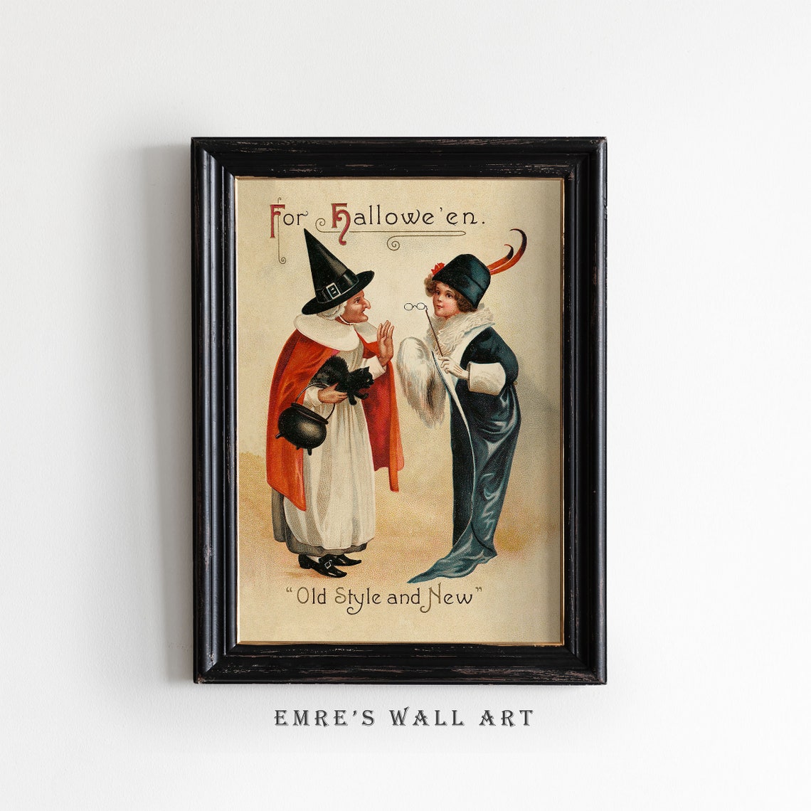 For Hallowe'en Old Style and New Vintage Witches Greeting Card Poster - Image 2