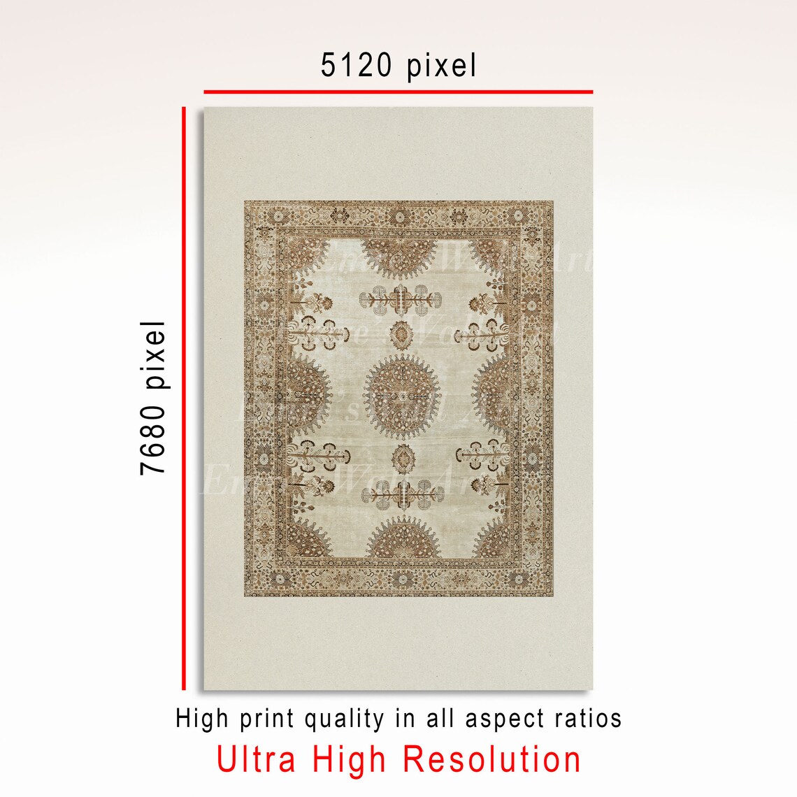 Vintage Rug Print Art Print, Antique Pattern - Image 3